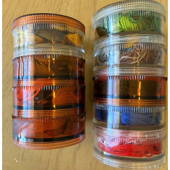 Lot DMC Embroidery Thread And Round Organizer Arts Crafts Lot Over 45 New & Used - Picture 7 of 10